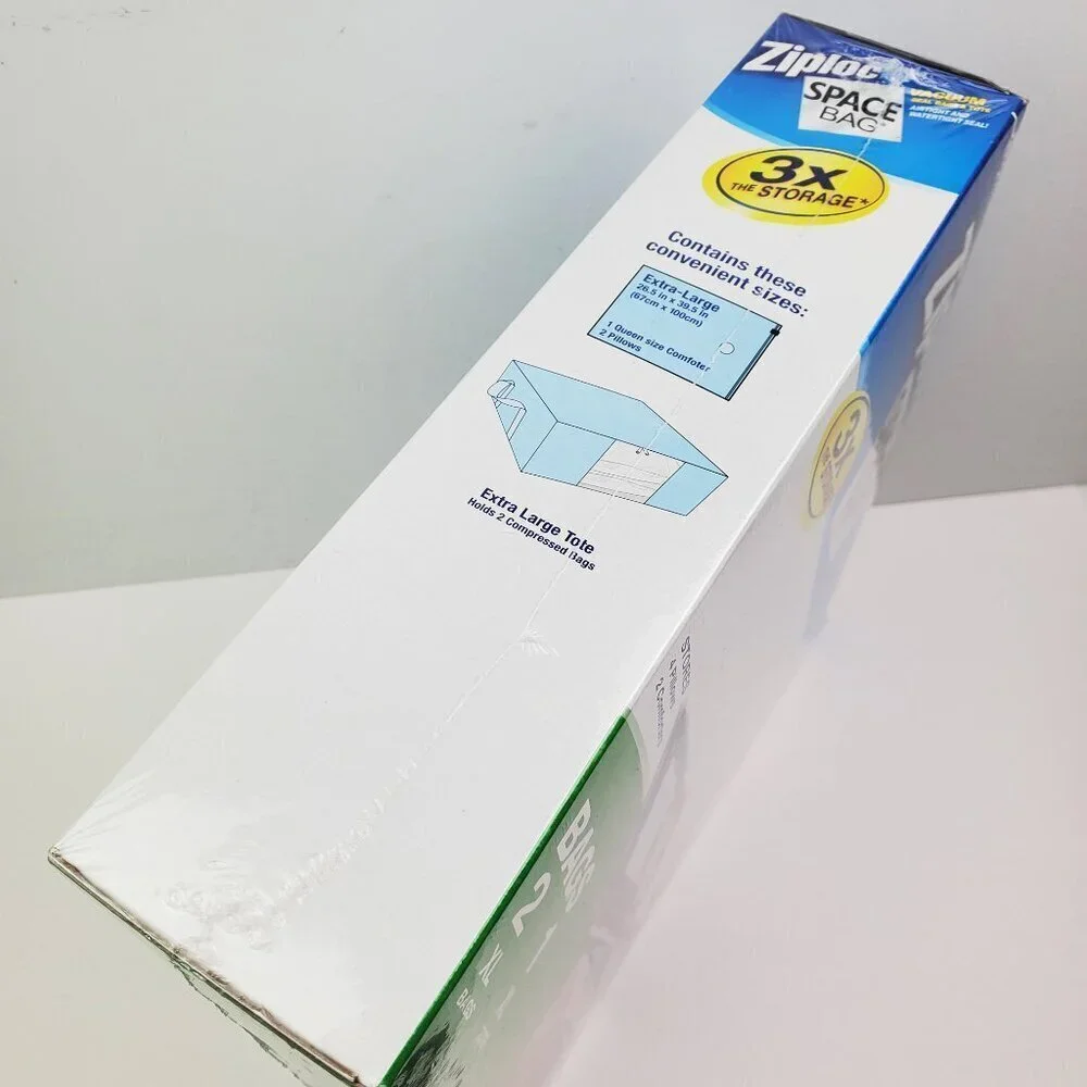 Ziploc Space Bags XL Vacuum 3 Pack (2 Bags, 1 Tote) Airtight Watertight Sealed